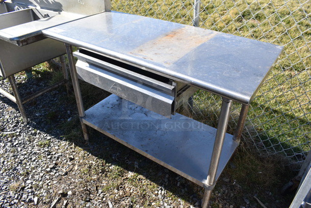 Advance Tabco Stainless Steel Commercial Table w/ Drawer and Under Shelf. 48x24x25 - Image 2 of 6