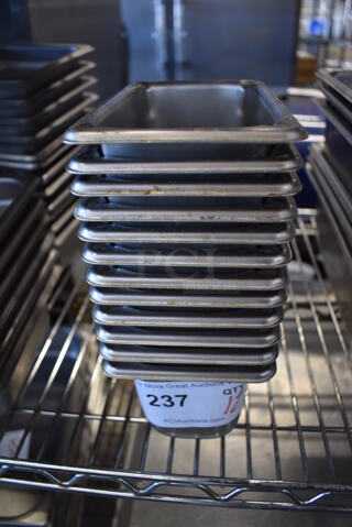12 Stainless Steel 1/9 Size Drop In Bins. 1/9x4. 12 Times Your Bid!