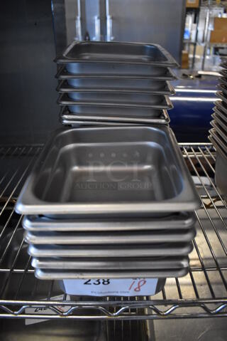 18 Stainless Steel 1/6 Size Drop In Bins. 1/6x4. 18 Times Your Bid!