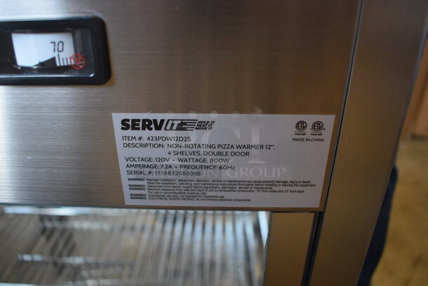 LIKE NEW! ServIt 423PDW12D2S Stainless Steel Commercial Countertop 12" Self-Service Countertop Display Warmer Merchandiser. Unit Has Only Been Used a Few Times! 120 Volts, 1 Phase. 18x19x31. Tested and Working! - Image 6 of 8