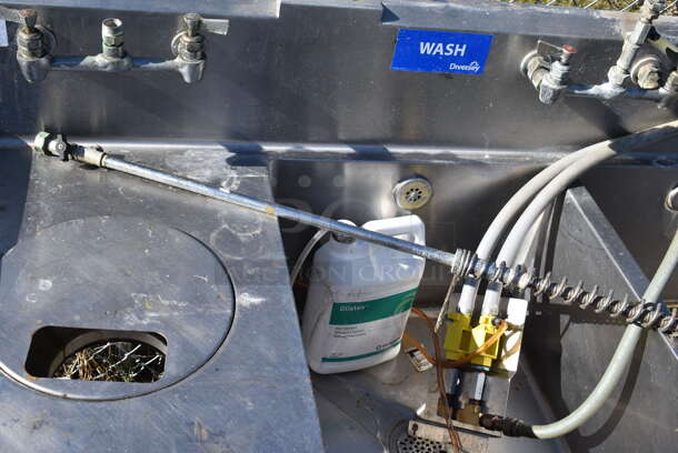 Stainless Steel Commercial 3 Bay Sink w/ Dual Drain Boards, 2 Faucets, 3 Handle Sets. 102x30x41. Bays 20x24x12. Drain Boards 19x26x1 - Image 7 of 12