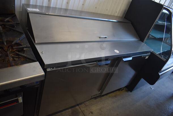 Beverage Air SPE60-16 Stainless Steel Commercial Sandwich Salad Prep Table Bain Marie Mega Top on Commercial Casters. 115 Volts, 1 Phase. 60x29x44. Tested and Powers On But Does Not Get Cold - Image 2 of 9