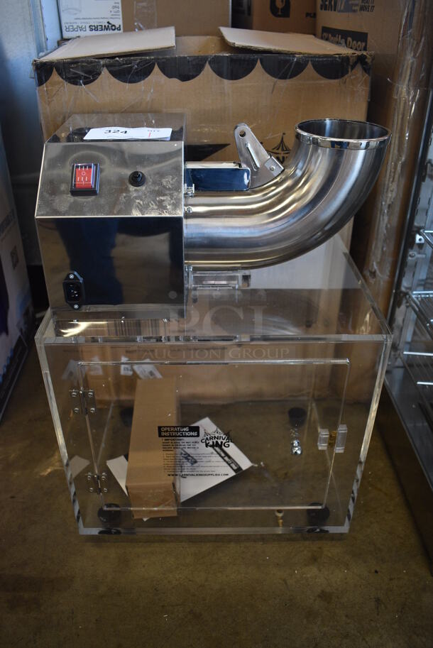 BRAND NEW IN BOX! Carnival King 382SCM250 Stainless Steel Commercial Countertop Sno Cone Ice Machine. 120 Volts, 1 Phase. 17x13x23. Tested and Working!