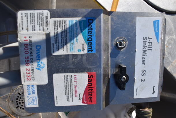 Stainless Steel Commercial 3 Bay Sink w/ Dual Drain Boards, 2 Faucets, 3 Handle Sets. 102x30x41. Bays 20x24x12. Drain Boards 19x26x1 - Image 11 of 12