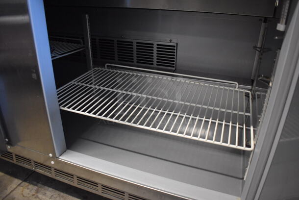 Beverage Air SPE60-16 Stainless Steel Commercial Sandwich Salad Prep Table Bain Marie Mega Top on Commercial Casters. 115 Volts, 1 Phase. 60x29x44. Tested and Powers On But Does Not Get Cold - Image 6 of 9