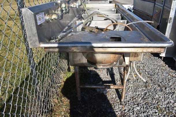 Stainless Steel Commercial 3 Bay Sink w/ Dual Drain Boards, 2 Faucets, 3 Handle Sets. 102x30x41. Bays 20x24x12. Drain Boards 19x26x1 - Image 12 of 12