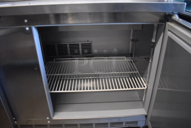 Beverage Air SPE60-16 Stainless Steel Commercial Sandwich Salad Prep Table Bain Marie Mega Top on Commercial Casters. 115 Volts, 1 Phase. 60x29x44. Tested and Powers On But Does Not Get Cold - Image 8 of 9
