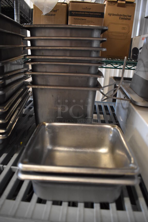 9 Stainless Steel 1/6 Size Drop In Bins. 1/6x2, 1/6x6. 9 Times Your Bid! - Image 2 of 2