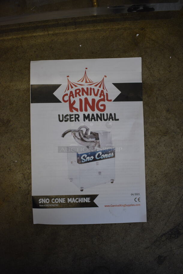BRAND NEW IN BOX! Carnival King 382SCM250 Stainless Steel Commercial Countertop Sno Cone Ice Machine. 120 Volts, 1 Phase. 17x13x23. Tested and Working! - Image 6 of 9