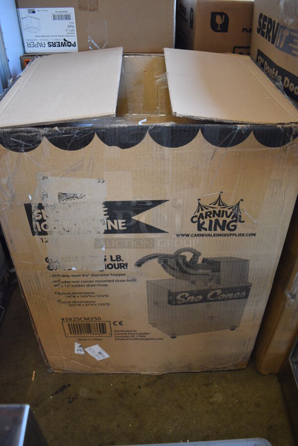 BRAND NEW IN BOX! Carnival King 382SCM250 Stainless Steel Commercial Countertop Sno Cone Ice Machine. 120 Volts, 1 Phase. 17x13x23. Tested and Working! - Image 8 of 9