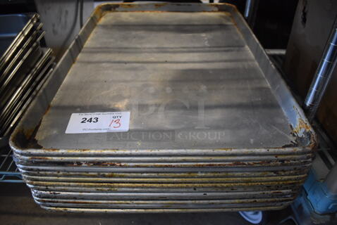 13 Metal Full Size Baking Pans. 18x26x1. 13 Times Your Bid!