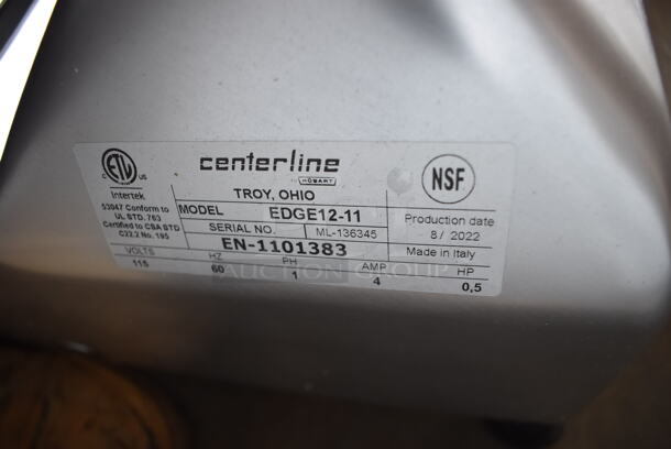 BRAND NEW SCRATCH AND DENT! Hobart Centerline EDGE12-11 Stainless Steel Commercial Countertop 12" Manual Meat Slicer w/ Blade Sharpener. 115 Volts, 1 Phase. 26x22x22. Tested and Working! - Image 7 of 10