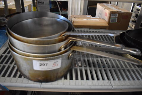5 Various Metal Sauce Pots. Includes 16x9x4. 5 Times Your Bid!