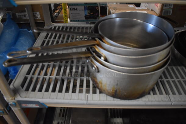 5 Various Metal Sauce Pots. Includes 16x9x4. 5 Times Your Bid! - Image 2 of 4