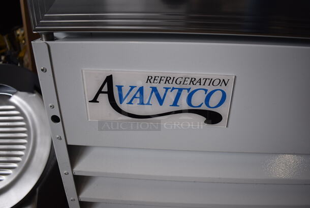 BRAND NEW SCRATCH AND DENT! Avantco 178GCD40HCW Metal Commercial 2 Door Reach In Cooler Merchandiser w/ Poly Coated Racks and LED Lighting on Commercial Casters. Right Door Is Missing 1 Pane of Glass. 115 Volts, 1 Phase. 48x27x85. Tested and Working! - Image 8 of 9