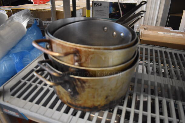 5 Various Metal Sauce Pots. Includes 16x9x4. 5 Times Your Bid! - Image 3 of 4