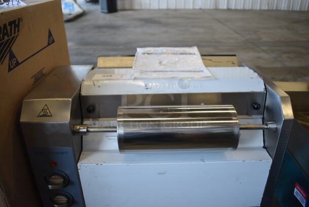LIKE NEW! AvaToast 184BT18A Stainless Steel Commercial Countertop Vertical Contact Conveyor Bun Toaster. Unit Has Only Been Used a Few Times! 120 Volts, 1 Phase. 25x19x21. Tested and Working! - Image 3 of 8