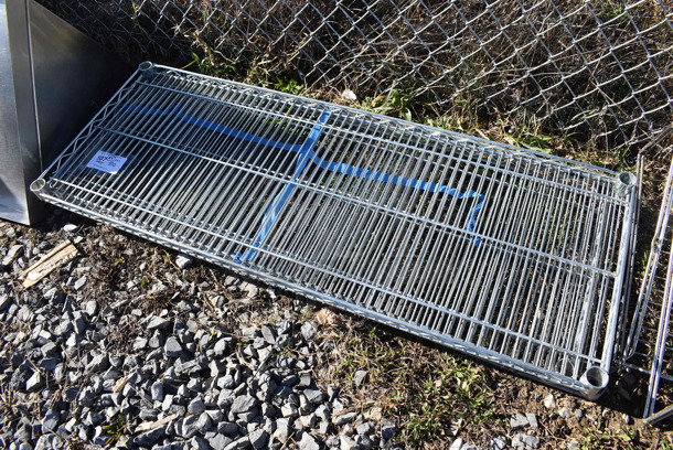 ALL ONE MONEY! Lot of 4 Chrome Finish Wire Shelves. 48x18x1.5 - Image 2 of 4