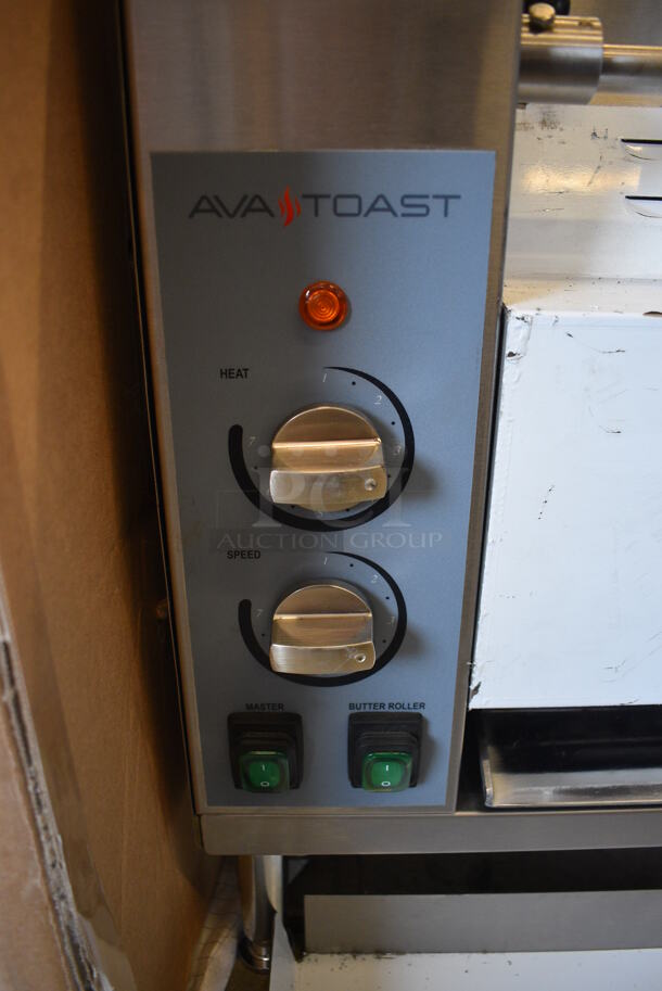 LIKE NEW! AvaToast 184BT18A Stainless Steel Commercial Countertop Vertical Contact Conveyor Bun Toaster. Unit Has Only Been Used a Few Times! 120 Volts, 1 Phase. 25x19x21. Tested and Working! - Image 5 of 8