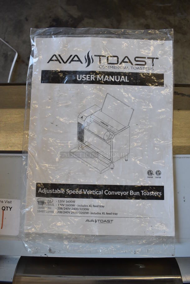 LIKE NEW! AvaToast 184BT18A Stainless Steel Commercial Countertop Vertical Contact Conveyor Bun Toaster. Unit Has Only Been Used a Few Times! 120 Volts, 1 Phase. 25x19x21. Tested and Working! - Image 7 of 8
