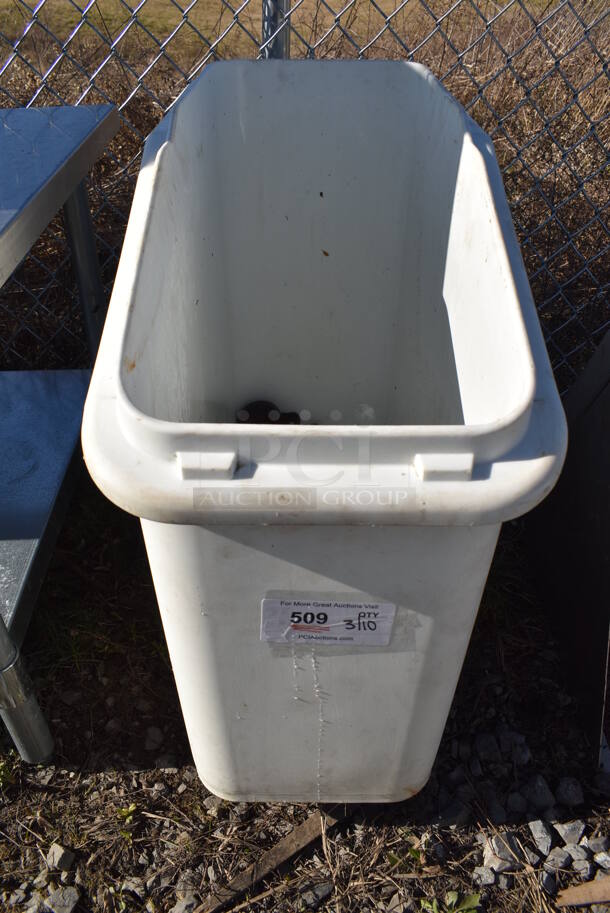 White Poly Ingredient Bin on Commercial Casters. Missing 1 Caster. 13x29x29 - Image 1 of 5