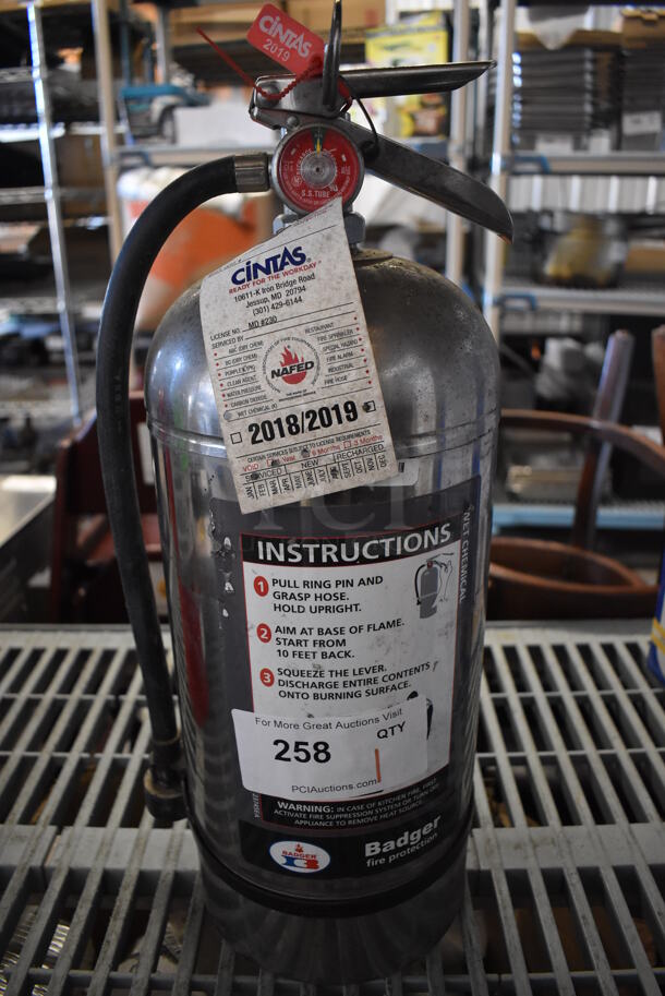 Badger Wet Chemical Fire Extinguisher. 9x8x21. Buyer Must Pick Up - We Will Not Ship This Item.  - Image 1 of 5