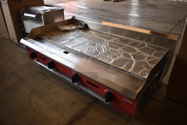 BRAND NEW! 2021 Avantco Chef Series 177CAG48MG Stainless Steel Commercial Countertop 48" Natural Gas Powered Flat Top Griddle. 120,000 BTU. 48x30x18. Tested and Working! - Image 7 of 7