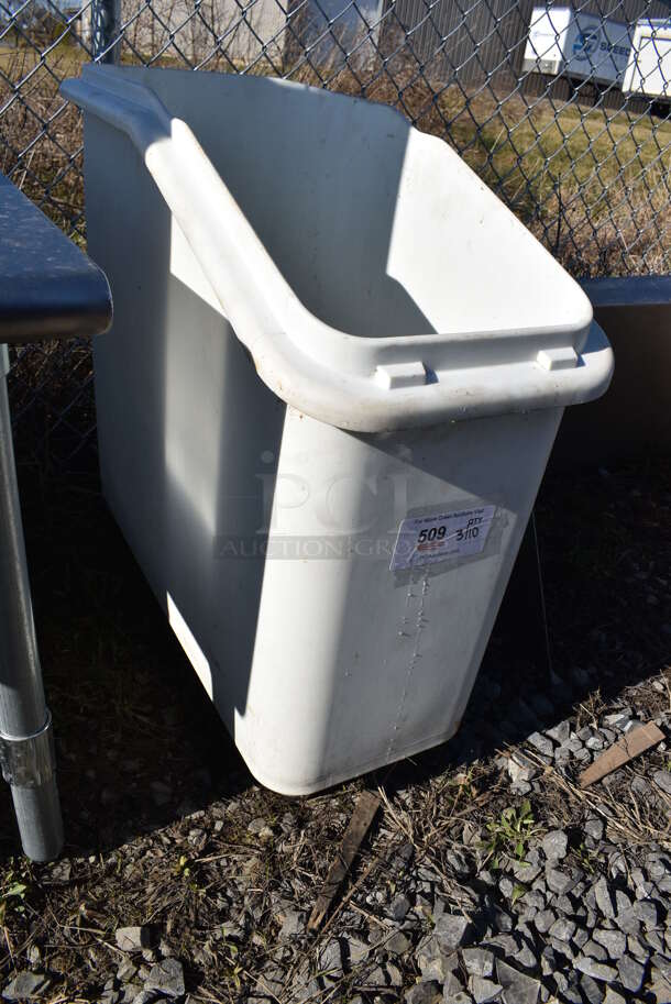 White Poly Ingredient Bin on Commercial Casters. Missing 1 Caster. 13x29x29 - Image 3 of 5