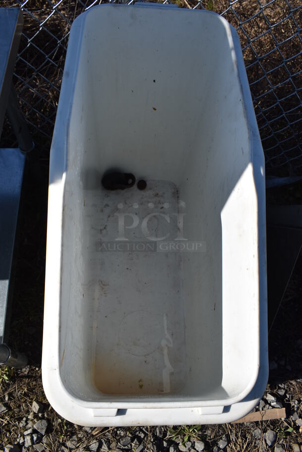White Poly Ingredient Bin on Commercial Casters. Missing 1 Caster. 13x29x29 - Image 4 of 5