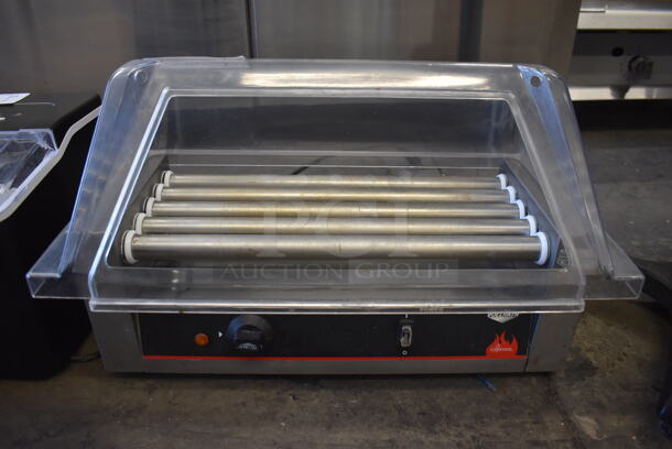 Vollrath HDR 5005 Stainless Steel Commercial Countertop Hot Dog Roller w/ Poly Cover. 120 Volts, 1 Phase. 24x13x15.5. Tested and Working!