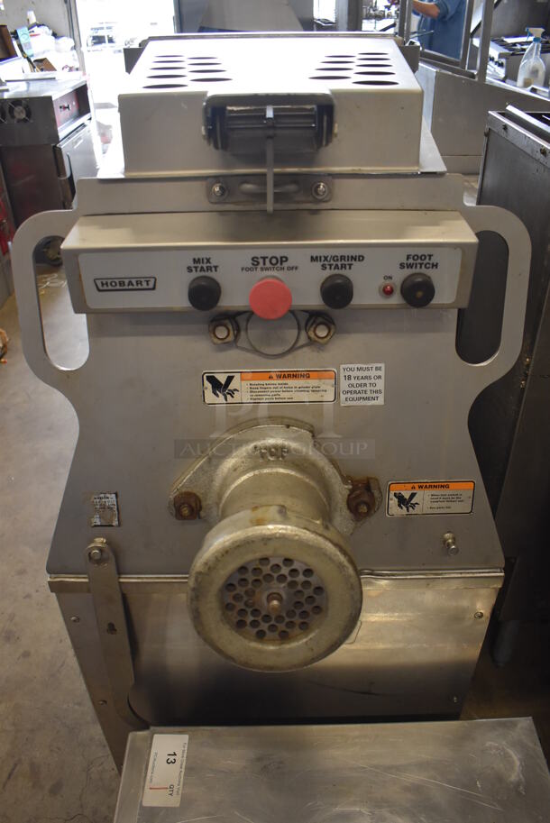Hobart MG2032 Metal Commercial Floor Style Meat Mixer Grinder w/ Pedal on Commercial Casters. 208 Volts, 3 Phase. 57x25.5x51 - Image 2 of 11