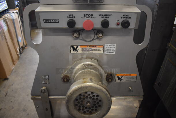 Hobart MG2032 Metal Commercial Floor Style Meat Mixer Grinder w/ Pedal on Commercial Casters. 208 Volts, 3 Phase. 57x25.5x51 - Image 3 of 11