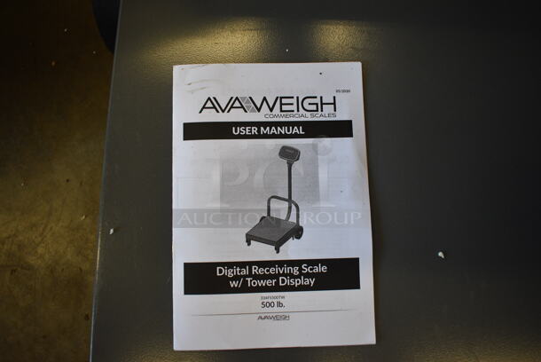BRAND NEW IN BOX! AvaWeigh 334FS500TW Metal Commercial Floor Style 500 Pound Capacity Digital Receiving Scale with Tower Display - Missing AC Adapter. 19x28x38. Tested and Working! - Image 4 of 8