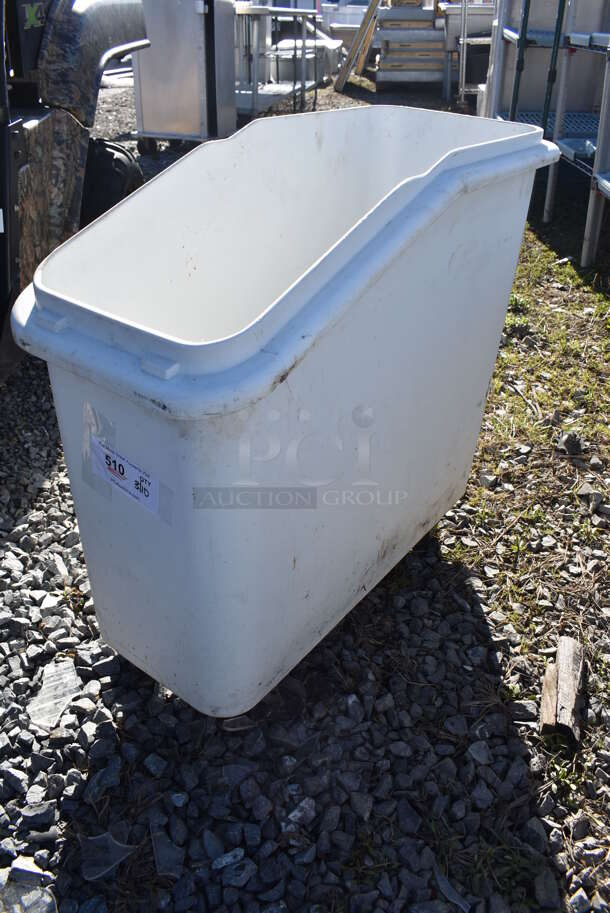 White Poly Ingredient Bin on Commercial Casters. 13x29x29 - Image 2 of 5
