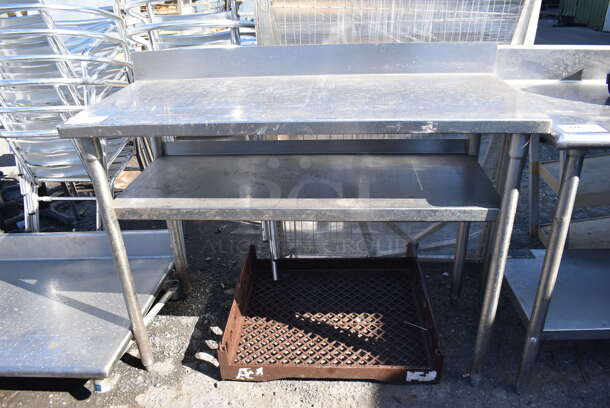 Stainless Steel Table w/ Under Shelf and Back Splash. 48x20x40