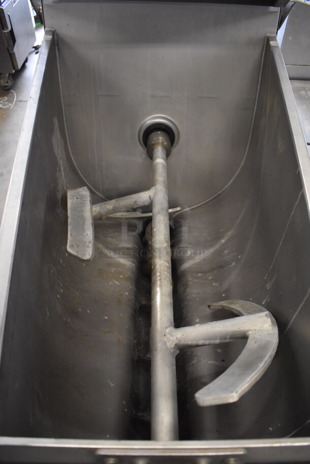 Hobart MG2032 Metal Commercial Floor Style Meat Mixer Grinder w/ Pedal on Commercial Casters. 208 Volts, 3 Phase. 57x25.5x51 - Image 7 of 11