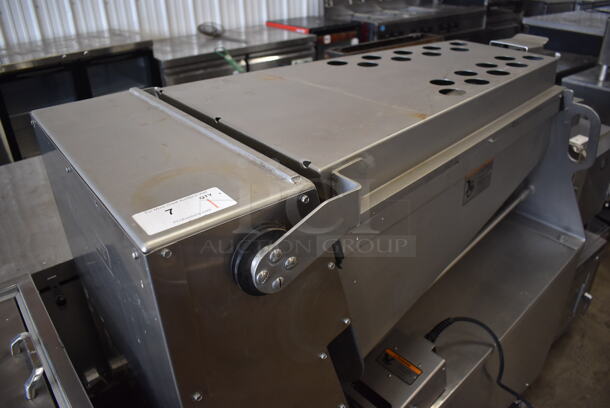 Hobart MG2032 Metal Commercial Floor Style Meat Mixer Grinder w/ Pedal on Commercial Casters. 208 Volts, 3 Phase. 57x25.5x51 - Image 11 of 11