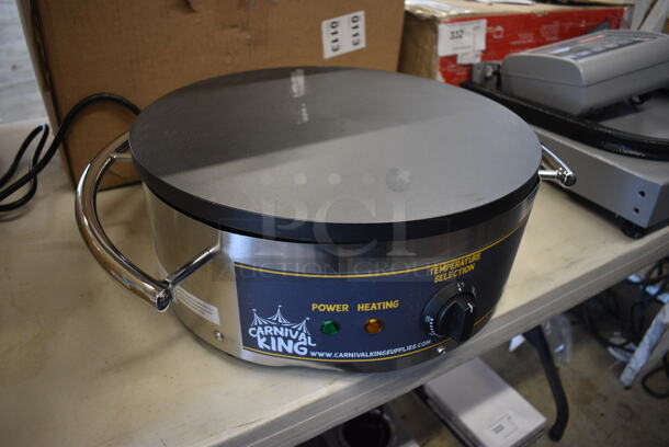 BRAND NEW SCRATCH AND DENT! Carnival King 382TCMPT16M Stainless Steel Commercial Countertop 16" Non-Stick Round Portable Crepe Maker. 208/240 Volts. 20x18x7. Tested and Working! - Image 3 of 7
