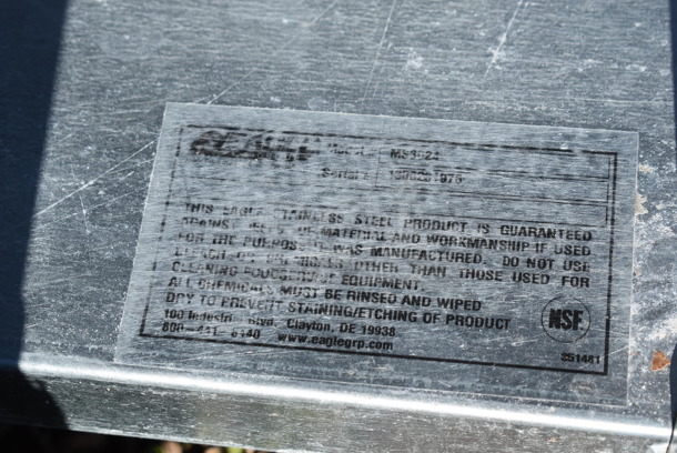 Eagle Stainless Steel Table w/ Metal Under Shelf. 24x30x24 - Image 4 of 4