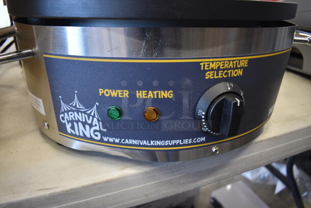 BRAND NEW SCRATCH AND DENT! Carnival King 382TCMPT16M Stainless Steel Commercial Countertop 16" Non-Stick Round Portable Crepe Maker. 208/240 Volts. 20x18x7. Tested and Working! - Image 4 of 7