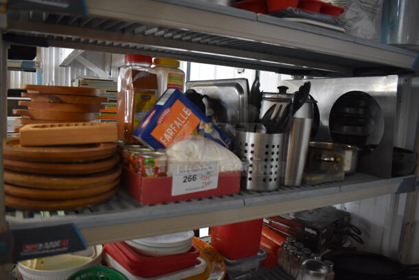 ALL ONE MONEY! Tier Lot of Various Items Including Stainless Steel Bins, Sauce Pot and Seasonings