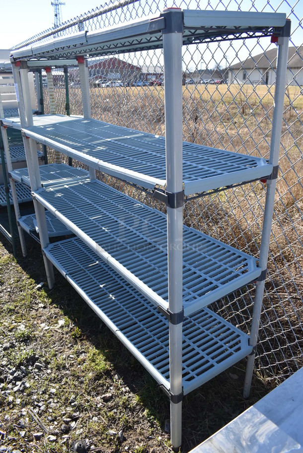 Metro Max Poly and Metal 4 Tier Wire Shelving Unit. BUYER MUST DISMANTLE. PCI CANNOT DISMANTLE FOR SHIPPING. PLEASE CONSIDER FREIGHT CHARGES. 60x18x63 - Image 3 of 4