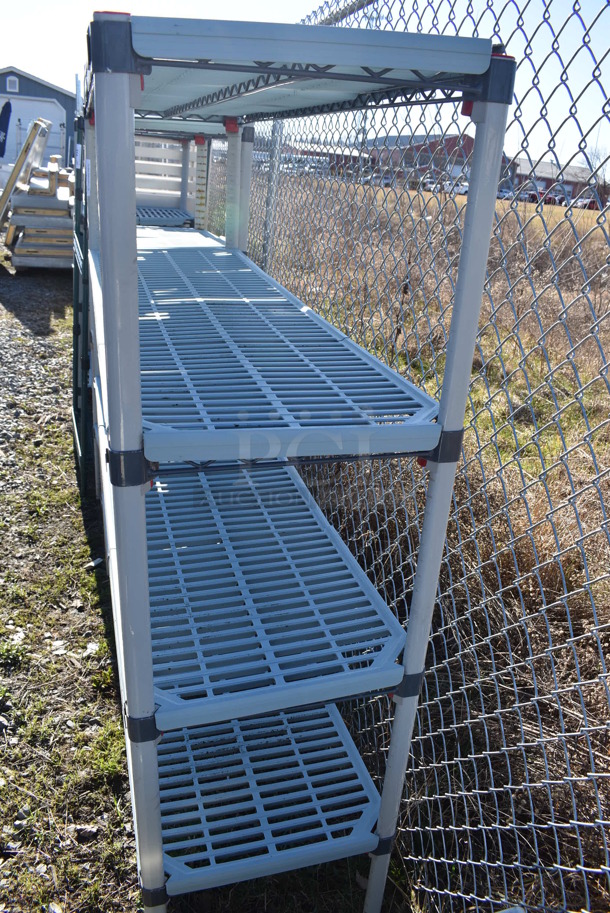 Metro Max Poly and Metal 4 Tier Wire Shelving Unit. BUYER MUST DISMANTLE. PCI CANNOT DISMANTLE FOR SHIPPING. PLEASE CONSIDER FREIGHT CHARGES. 60x18x63 - Image 4 of 4