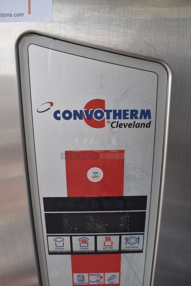 2010 Cleveland OGS-6.20 Stainless Steel Commercial Natural Gas Powered Combi Convection Oven w/ View Through Door, Metal Oven Racks and Under Shelf on Commercial Casters. 75,700 BTU. 51x44x61 - Image 7 of 9