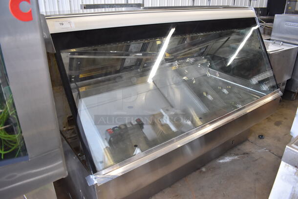 Federal Stainless Steel Commercial Floor Style Deli Display Case Merchandiser. 74.5x42x55. Tested and Powers On But Does Not Get Cold