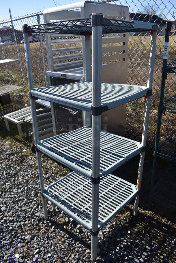 Metro Max Poly and Metal 4 Tier Wire Shelving Unit. BUYER MUST DISMANTLE. PCI CANNOT DISMANTLE FOR SHIPPING. PLEASE CONSIDER FREIGHT CHARGES. 24x24x63 - Image 2 of 4