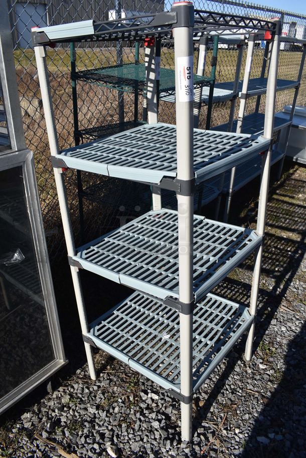 Metro Max Poly and Metal 4 Tier Wire Shelving Unit. BUYER MUST DISMANTLE. PCI CANNOT DISMANTLE FOR SHIPPING. PLEASE CONSIDER FREIGHT CHARGES. 24x24x63 - Image 3 of 4