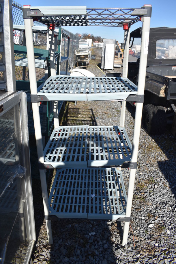 Metro Max Poly and Metal 4 Tier Wire Shelving Unit. BUYER MUST DISMANTLE. PCI CANNOT DISMANTLE FOR SHIPPING. PLEASE CONSIDER FREIGHT CHARGES. 24x24x63 - Image 4 of 4