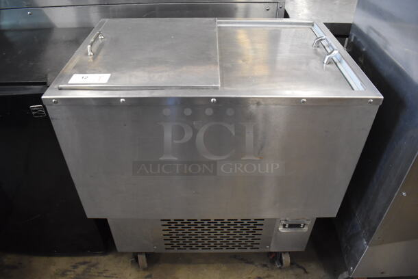 Franke BK-34 Stainless Steel Commercial Chest Freezer on Commercial Casters. 115 Volts, 1 Phase. 34x23x36. Tested and Powers On But Does Not Get Cold - Image 1 of 7