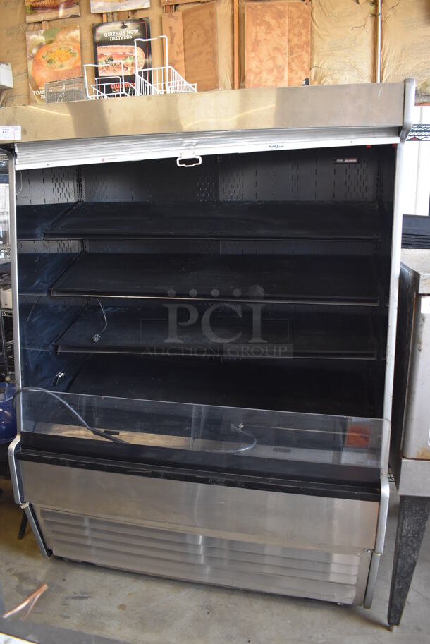 Structural Concepts Oasis CO5978R Stainless Steel Commercial Open Grab N Go Merchandiser on Commercial Casters. 115/230 Volts, 1 Phase. 59x34x81